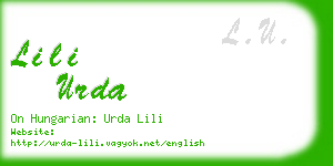 lili urda business card